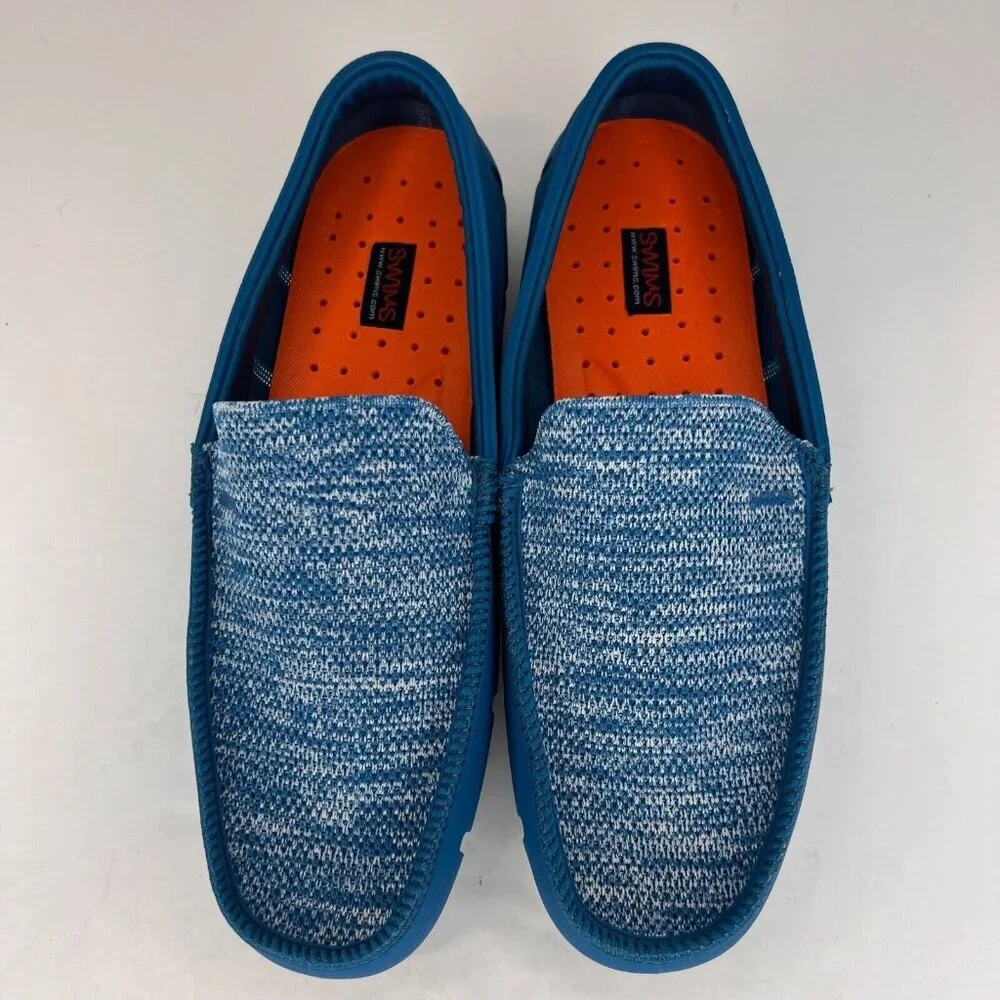 Swims Mens 21308-824 Blue Venetian Classic Low Top Slip On Size 10 Loafers